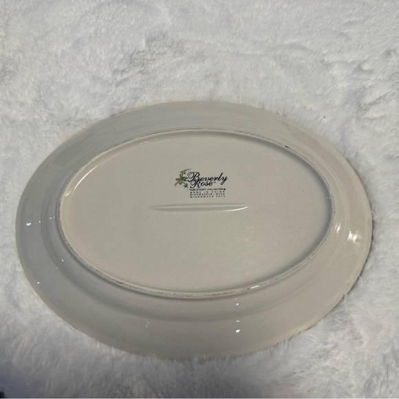 Beverly Rose White Pink Floral Serving Platter Cottagecore Dinnerware Vintage - Picture 5 of 10